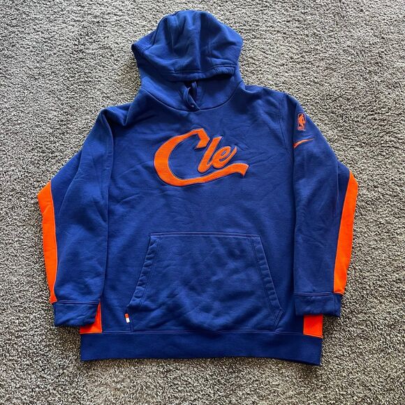 Nike Cleveland Cavaliers Courtside Club Fleece Hoodie Sweatshirt Blue Mens XL - Picture 1 of 8